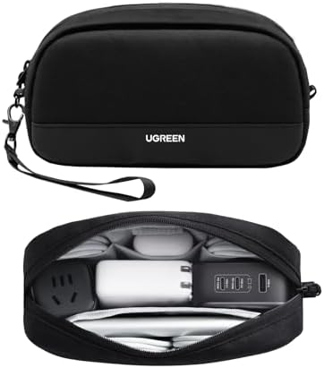 UGREEN Electronics Organizer Travel Case Bag Multifunctional Organizer Carrying Case for Cables, Cord, SD Card, Earbuds, Charger, USB Adapter, Electronic Accessories Small Size