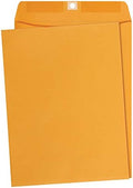 Amazon Basics Clasp Kraft Envelopes for Documents, Gummed Mailing Envelope, 9" x 12", 100-Pack