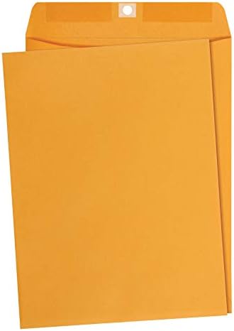 Amazon Basics Clasp Kraft Envelopes for Documents, Gummed Mailing Envelope, 9" x 12", 100-Pack