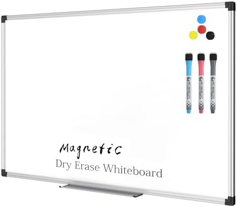XBoard Magnetic Dry Erase Board/Whiteboard, 36 X 24 Inches Double Sided White Board, Silver Aluminium Frame