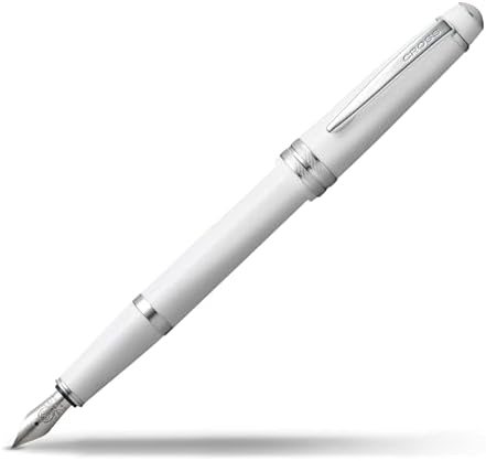 Cross Bailey Light Polished White Fountain Pen, Extra-Fine Nib