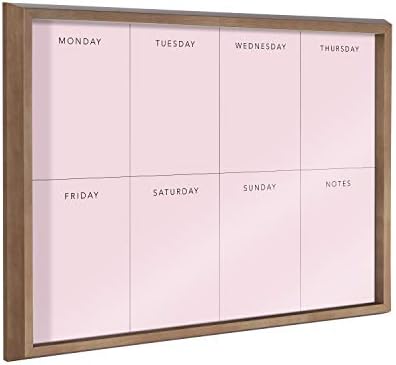 Kate and Laurel Blake This Week Framed Pink Printed Glass Dry Erase Wall Art by The Creative Bunch Studio, 18x24 Gold, Weekly Calendar Printed Glass Wall Organizer