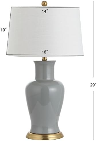 JONATHAN Y Julian Classic Ceramic Urn Metal LED Table Lamp 29", Gray