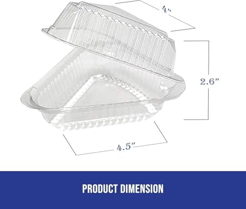 MT Products Plastic Cake Slice Containers – Medium Deep Cheesecake & Pie Slice Food Clear Containers (Pack of 300) – Made in the USA
