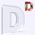 11" Acrylic Letter Charcuterie Box, Reusable Fillable Alphabet Number Shaped Form Tray for Birthday Anniversaries, Party Decorative Serving Plates Display Candy Cake (D)
