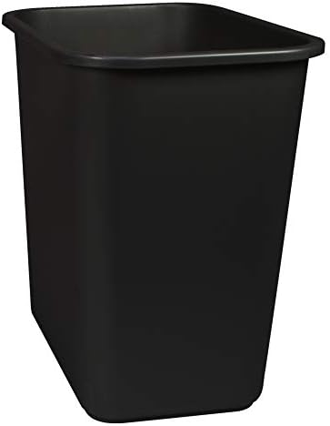 Storex Medium Waste Basket, 15 x 10.5 x 15 Inches, Black, 1 Count (00710A24C)