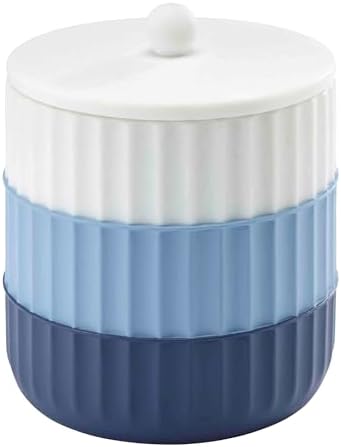 IZOD - Covered Jar, Resin Countertop Accessories, Dorm Room Essentials, Striped Home Decor (Clubhouse Collection, Blue)