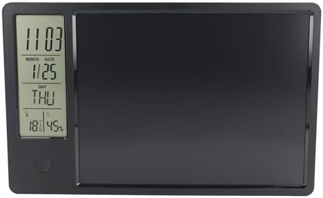 Multi Functional Electronic Writing Board with Calendar and Notepad, Lightweight LCD Handwriting Tablet for Office Use (Black)