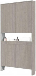 LINLIUA Behind the Door Bookshelf, 5 Shelf Behind Door Shelves with Storage, Space-Saving Wall Mount Narrow Bookcase Cabinet for Living Room Bedroom