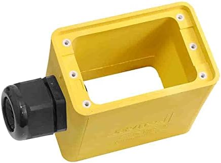 Leviton Portable Outlet Box, Sing-Gang, Extra Deep, Pendant Style with Cable Diameter 0.590-Inch, 1.000-Inch, 3099-2Y, Yellow
