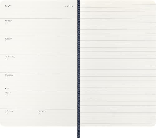 Moleskine 2027 12-Month Weekly Planner, Large, Sapphire Blue, Softcover