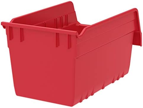 Akro-Mils 30090 Plastic Nesting ShelfMax Storage Bin Box, (12-Inch x 6-Inch x 6-Inch), Red, (10-Pack)
