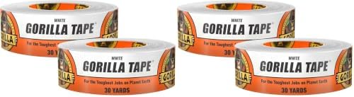 GORILLA White Duct Tape, 1.88" x 30 yd, 4-Pack