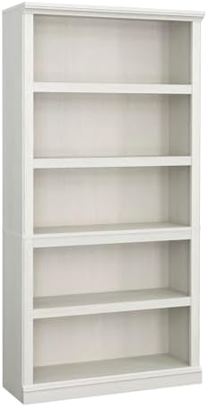 Sauder 5 Tier Book Shelf Wooden Bookcase Multipurpose Bookshelf for Home Office, Living Room, in Glacier Oak