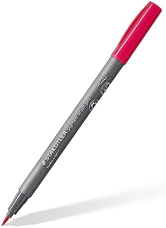 STAEDTLER Pigment Arts Brush Pen: 12 Count, Portrait Colors, Fiber-Tip Pens With Brush Nib, Permanent, Waterproof, No Bleed Pens for Journaling, Coloring, Hand Lettering, Mixed Media