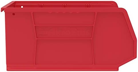 Akro-Mils 30250 AkroBins Plastic Storage Bins, 15"x16"x7", Red, 6-Pack