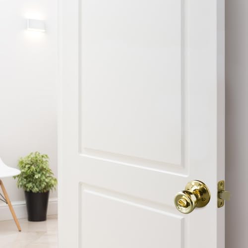 Design House Terrace Privacy Door Knob, Polished Brass