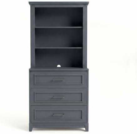 Martha Stewart Lily Pond Modular 3 Drawer Cabinet and Hutch, Slate Blue