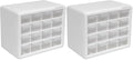 Akro-Mils 16-Drawer Plastic Drawer Storage Cabinet for Garage Organization, Beads, Makeup Organizer, Building Bricks Storage, Teacher Toolbox, 10-1/2-Inch W x 6-1/2-Inch D x 8-1/2-Inch H, 10116 White