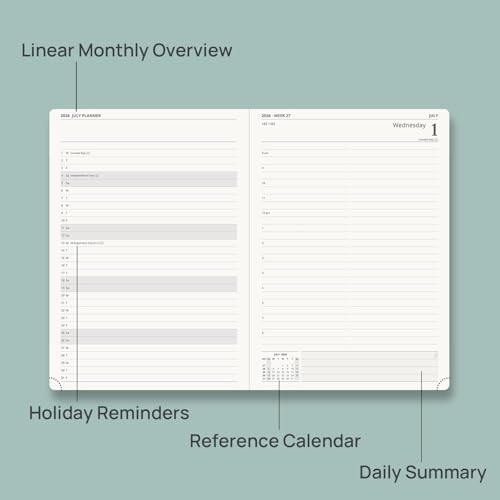 POPRUN 2026-2027 Daily Planner One Page Per Day, 8.5" x 12", Day Planner