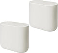 iDesign Small Slim Plastic Bathroom Trash Can, Coconut White, 2-Pack