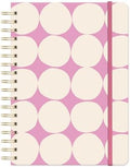 Orange Circle Studio Undated Tri-Tab Planner, Darling Dots Weekly & Monthly Planner Journal, 7 x 9.6 Spiral Notebook with Stickers, Pockets, Elastic Closure and Lined Notes for Everyday Use