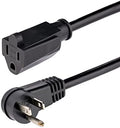 StarTech.com 1ft (0.3m) Power Extension Cord, Right Angle NEMA 5-15P to NEMA 5-15R, 13A 125V, 16AWG, Computer Power Extension Cord, AC Outlet Extension Cable, UL Listed (PAC101R1)
