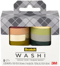 Scotch Washi Tape, Solid Earth Design, 8 Rolls