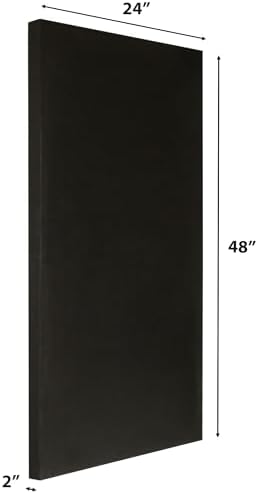 ATS Acoustics Microsuede Acoustic Panel 24" x 48" x 2" Square Edge (Black)