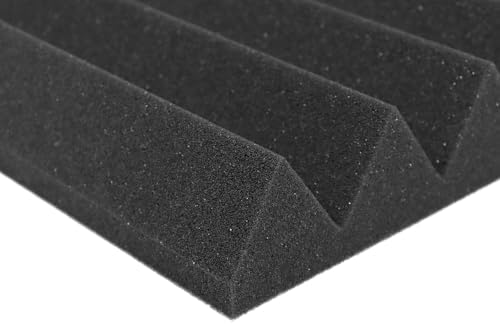 Foam Factory Inc 24 Pack Color Acoustic Foam Panel Studio Soundproofing Wedge Wall Tiles 12” X 12” X 2” (Charcoal)
