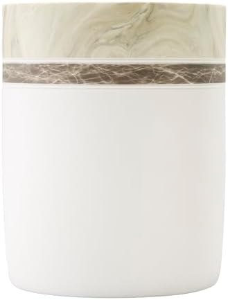 IZOD – Bathroom Accessory Set, Hand-Painted Resin with Marble Look Color-Block Design, Decorative Lotion Pump, Soap Dish, Toothbrush Holder & Tumbler (Tidal)