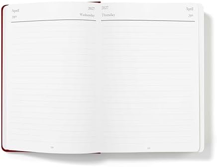 Wykeham's Executive 2026-27 Daily Journal Planner – Customization Available – Mid-Year Academic Diary – July 2026 to June 2027 (Personalized Crimson, 8.5"×5.5")