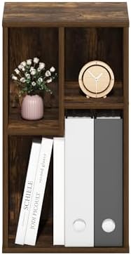 Furinno DALY Book Shelf, 3-Cube Bookshelf, Cube Storage Organizer Bookcase with Irregular Compartments, 9.4 x 11.7 x 21.3, for Living Room, Bedroom, Home Office, Amber Pine