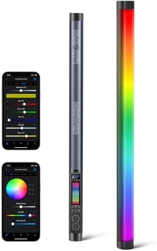 NEEWER TL60 RGB Tube Light, 20W Full Color RGBWW LED Video Lighting Wand Stick for Studio Photography Recording Streaming, APP/2.4G/DMX Control, 7 Pixel Effects 18 Scenes, 2500-10000K CRI97+ TLCI98+