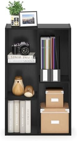 Furinno Luder 5-Cube No Tool Assembly Open Shelf, Blackwood