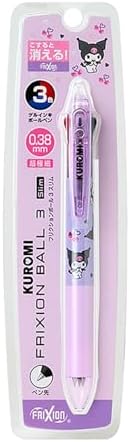 Sanrio 928003 FriXion Ball 3 Slim Chromi Polycarbonate Ball Diameter: 0.01 inch (0.38 mm), Ink Color: Black, Red, Blue Retractable