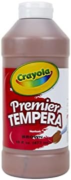 Crayola Premier Tempera Paint For Kids - Brown (16oz), Kids Classroom Supplies, Great For Arts and Crafts, Non Toxic, Easy Squeeze Bottle
