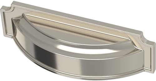 Franklin Brass 10 Pack Polished Nickel Cabinet Handles 3 inch or 3-3/4 inch (76mm or 96mm) Kitchen Cabinet Handles and Drawer Pulls for Cupboards and Dressers |Notched Backplate