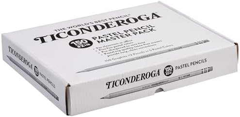 Ticonderoga Wood-Cased Pencils,Pre-Sharpened,2 HB Soft,Pastel Colors,150 Count (Pack of 6)