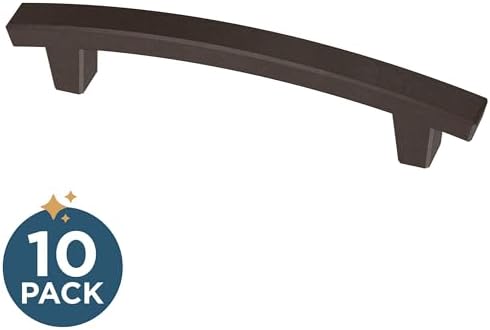 Franklin Brass (10-Pack) – Deep Bronze Cabinet Handles, 4 Inch Hole Center, Pulls for Drawers, Kitchen Cabinet Door, Dressers | Pierce