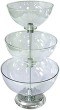 Azar 720304 Three-Tier 10", 12" & 14" Bowl Counter Display with Overall Height 25" & 8" Chrome Base