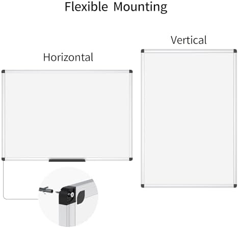 VIZ-PRO Magnetic Whiteboard, 18 x 12 Inches, Dry Erase Board for Wall