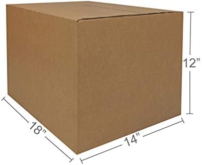 Amazon Basics Cardboard Moving Boxes for Packing and Shipping, Medium Size, 18" x 14" x 12", Brown, 10-Pack