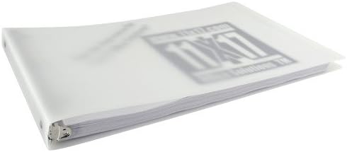 11x17 Landscape Binder, Frosted Poly 3-Ring Document Organizer with Reinforced 1-Inch Round Rings. Portfolio Art Binder for Artwork Storage, Tabloid Documents, Presentation, Tattoo Display Book