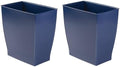 iDesign Small Plastic Bathroom Trash Can, Slim Rectangle Garbage Bin, 2-Pack