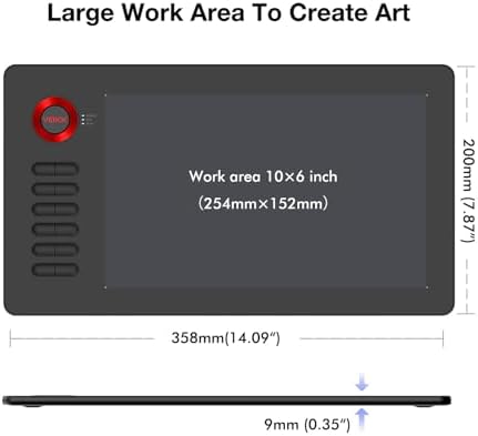 VEIKK A15 10x6 Drawing Tablet with 12 Hot Keys, 8192 Pressure Levels