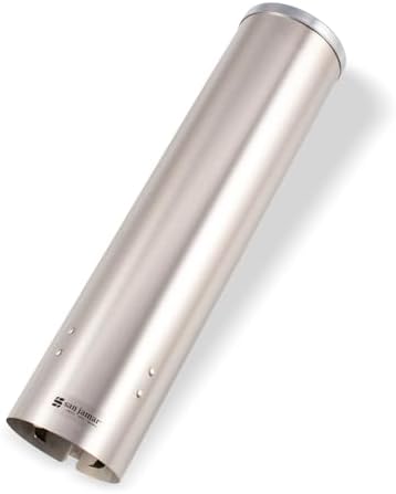 San Jamar Large Pull Type Cup Dispenser – Stainless Steel Cup Dispenser For 6–12 Oz – Perfect For Restaurants, Home & Office, Wall Mount Installation