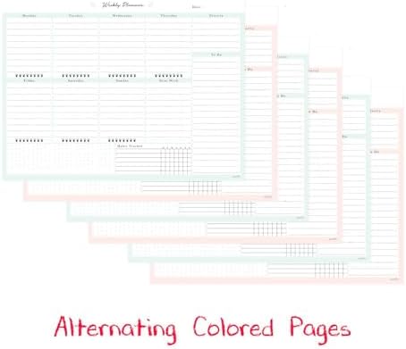 Peachly Desktop Weekly Planner Notepad | 60 Undated Tear-Off Pages | Schedule Daily To-Do Lists | Increase Your Productivity In Less Than 5 Minutes A Week | Achieve Your Goals | Peach and Mint Fern