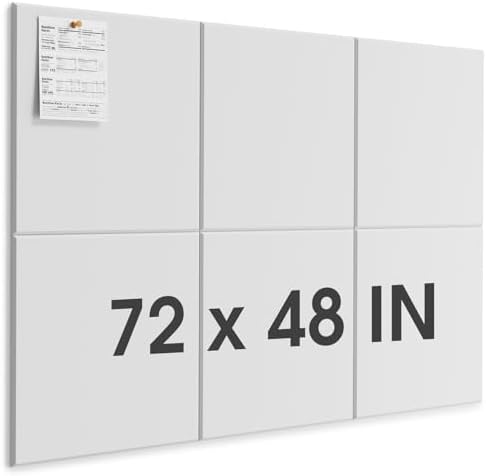 MaxGear Extra Large Bulletin Board 72" x 48", White Felt Wall Tiles Pushpin