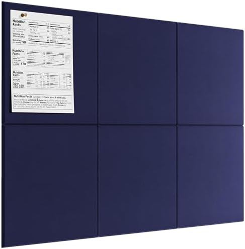 MaxGear Felt Bulletin Board 36" x 24", Dark Blue Felt Wall Tiles Push Pins